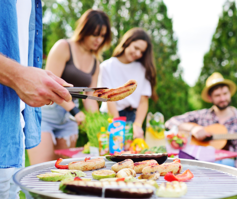 friends enjoying a BBQ cookout